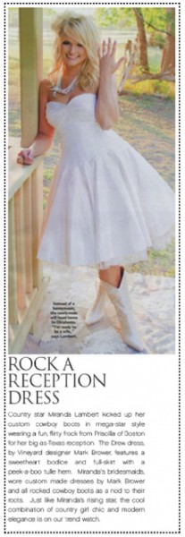 Miranda Lambert in Priscilla of Boston, &#39;Drew&#39; Dress. Desktop Image