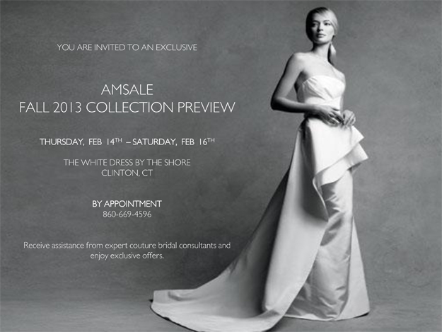 February 14-16: Amsale Bridal Trunk Show. Desktop Image