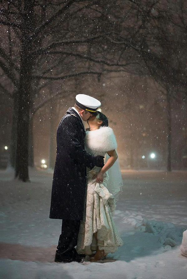 Pretty Post: Sailor in the Snow, A Peek into Caitlin and Matt&#39;s Romantic Nuptials . Desktop Image