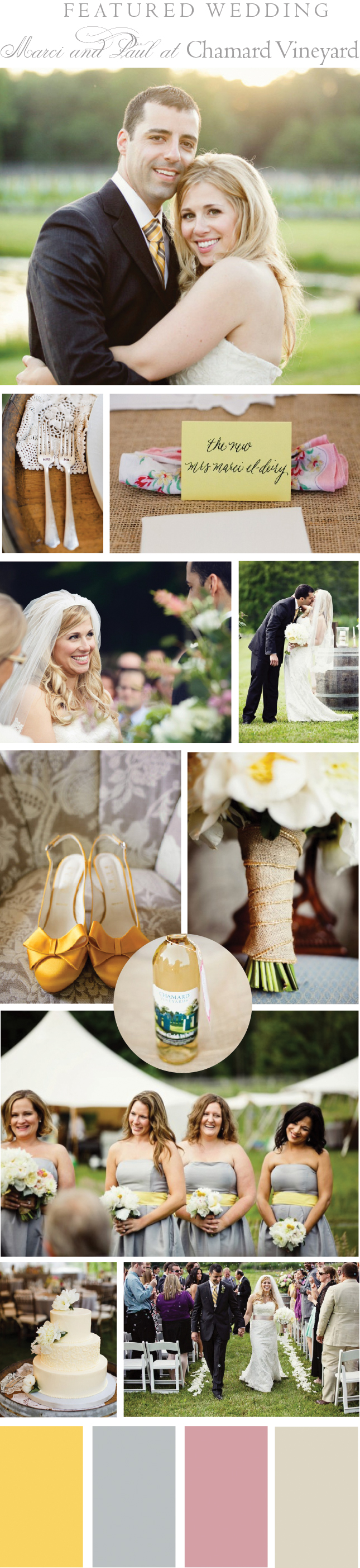Featured Wedding: Marci + Paul at Chamard Vineyard. Desktop Image