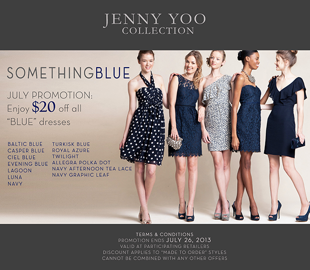 July 5-26: Something Blue Jenny Yoo Bridesmaid Promotion. Desktop Image