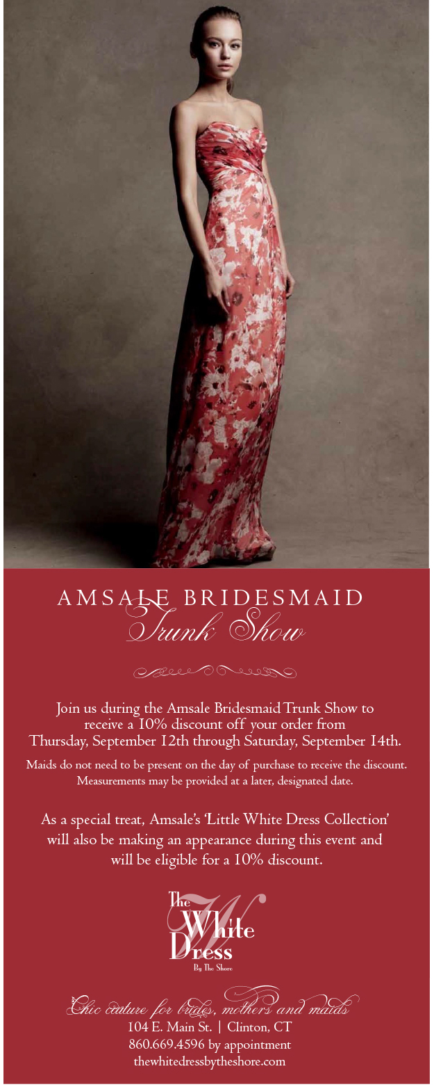 September 12-14: Amsale Bridesmaid Trunk Show featuring the Little White Dress Collection. Desktop Image
