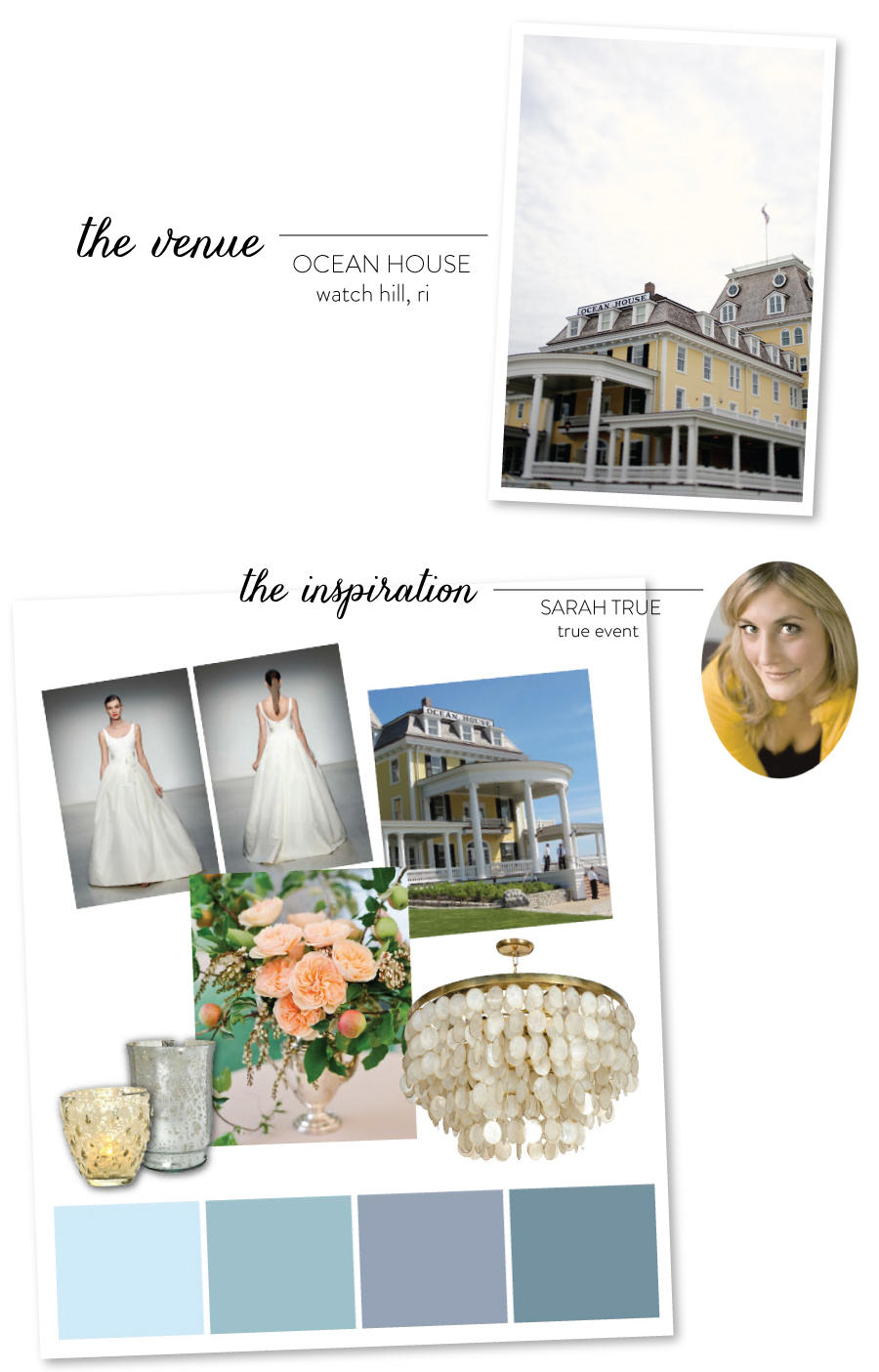 Couture Bridal Event: True Event and The White Dress by the shore Featured on Style Me Pretty. Desktop Image