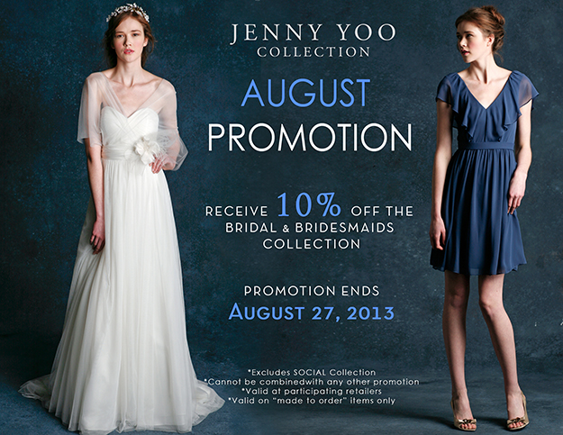 August 10-27: Jenny Yoo Bridal &amp; Maids Promotion. Desktop Image