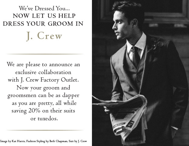 Introducing:  A Collaboration with J. Crew Factory Stores- Let us help dress your groom!. Desktop Image