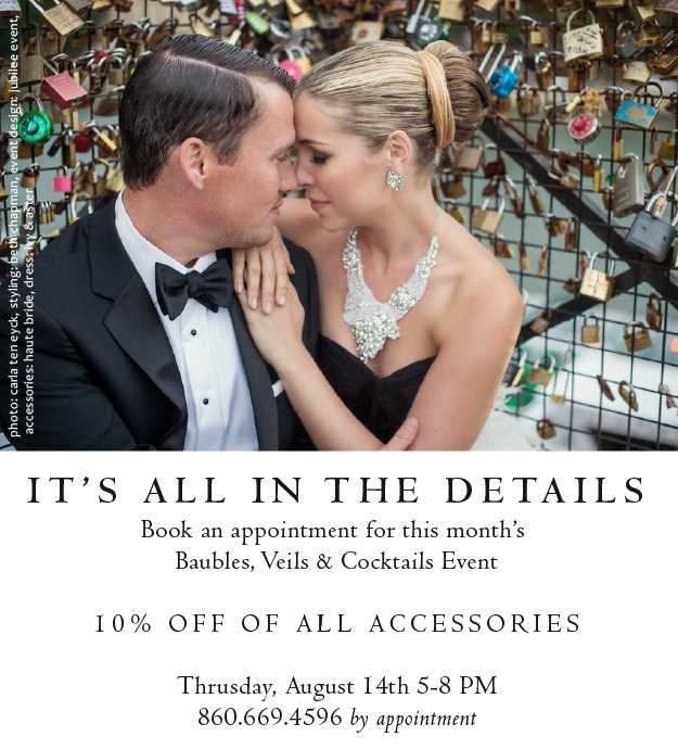 Aug 14: A Baubles, Veils and Cocktails Event that is not to be missed! . Desktop Image